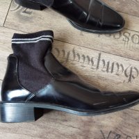 Дамски лачени обувки тип чорап отгоре 41 номер марка Zarabasic, снимка 2 - Дамски боти - 42364730