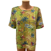 Дамска риза блуза MAISON SCOTCH размер M / L горчица многоцветна цветя, снимка 1 - Ризи - 44570296