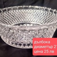 Голяма и тежка кристална купа, снимка 1 - Чинии - 41376627