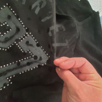 Нежна черна блузка с тюл, снимка 2 - Блузи с дълъг ръкав и пуловери - 36243717