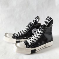 НОВИ Converse x RICK OWENS DRKSHDW TURBODRK HI Black/ Egret/ Bone White Унисекс Кецове 41,5 / 26см, снимка 5 - Кецове - 44475050