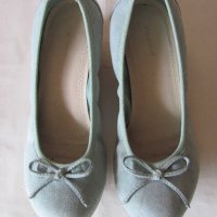 Летни пантофки, обувки велур на ниска платформа , снимка 1 - Дамски ежедневни обувки - 41478013