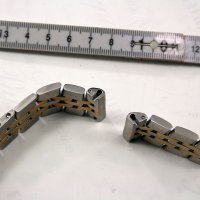 Стоманена верижка с позлатени връзки за Breitling, снимка 5 - Каишки за часовници - 42222215