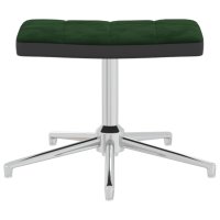 Релаксиращ стол с табуретка, тъмнозелен, кадифе и PVC, снимка 9 - Столове - 40308630