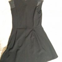Плътна черна рокля с кожени елементи, снимка 3 - Рокли - 39646768