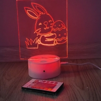 Нова 3D лампа с Великденско зайче + дистанционно, снимка 4 - Настолни лампи - 36098497