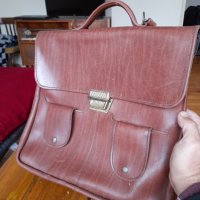 Стара кожена чанта #5, снимка 6 - Антикварни и старинни предмети - 34518299