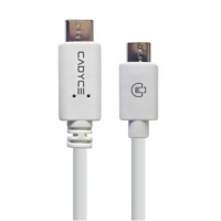 Кабел, бързо зареждане, бял, MICRO USB(м)/TYPE-C(м), 1m, 2A, снимка 1 - USB кабели - 36041234