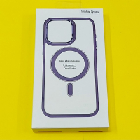  калъф за iPhone 15 Pro Max прозрачен твърд с лилав ринг и силиконова рамка MagSafe, снимка 6 - Калъфи, кейсове - 44730300