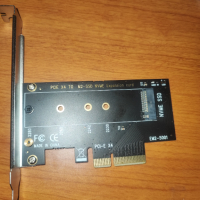 PCIEX4 to   M2 SSD  NVME адаптерна платка, снимка 1 - Работни компютри - 44672644