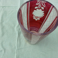 Стара стъклена ваза, снимка 5 - Вази - 36132261