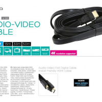 OMEGA HDMI плосък кабел v.1.4, 5м. FLAT CABLE, снимка 2 - Кабели и адаптери - 36187141