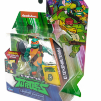 Оригинална eкшън фигурка Костенурките Нинджа Rise of the TMNT Michelangelo с отваряща черупка, снимка 1 - Фигурки - 44744647