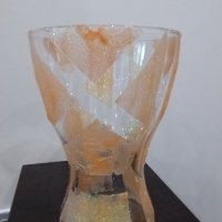 красива ваза стъкло с релефни орнаменти. , снимка 4 - Вази - 42660040