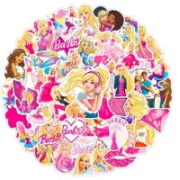 50 бр Барби Barbie  самозалепващи лепенки стикери за украса декор картонена торта ръчна изработка, снимка 2 - Други - 44376211