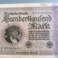 Райх банкнота - Германия - 100 000 марки | 1923г., снимка 2 - Нумизматика и бонистика - 40901673