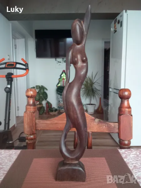 Стилна статуетка.Голо тяло.Дърворезба., снимка 1