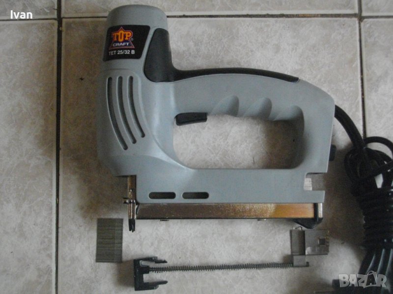 15-32мм Консумативи-Немски Комбиниран Голям Ел.Такер-Top Craft TET25/32B-Като Нов-ОТЛИЧЕН, снимка 1