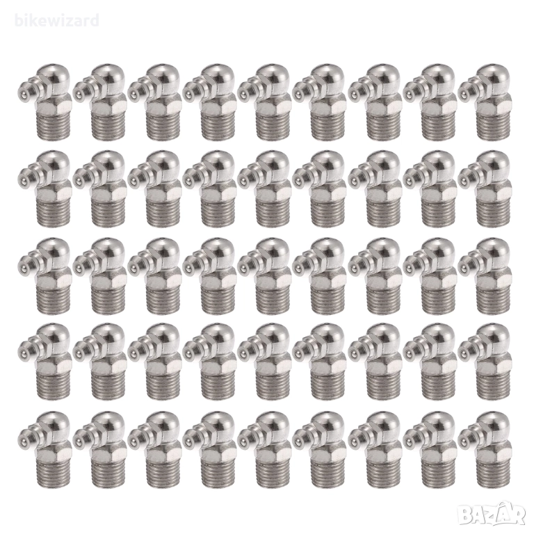 X AUTOHAUX 45 бр. гресьорки M10x1 ъглови 90° гресьорки НОВИ, снимка 1