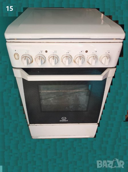 Готварска печка Indesit 2 газови + 2 електрически котлона + Rowenta , снимка 1