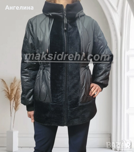 Елегантно дамско зимно палто в черно., снимка 1