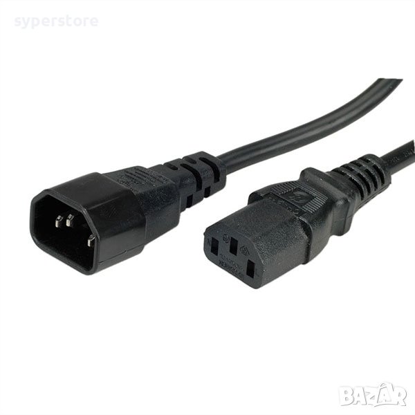 Захраннващ кабел за компютър  C14 to C13 extension, 0.5m SS301136, снимка 1
