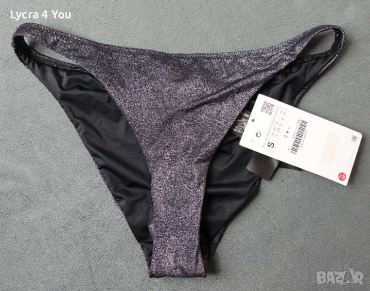 ZARA S нова бански долчника в черно с лъскави частици, снимка 1