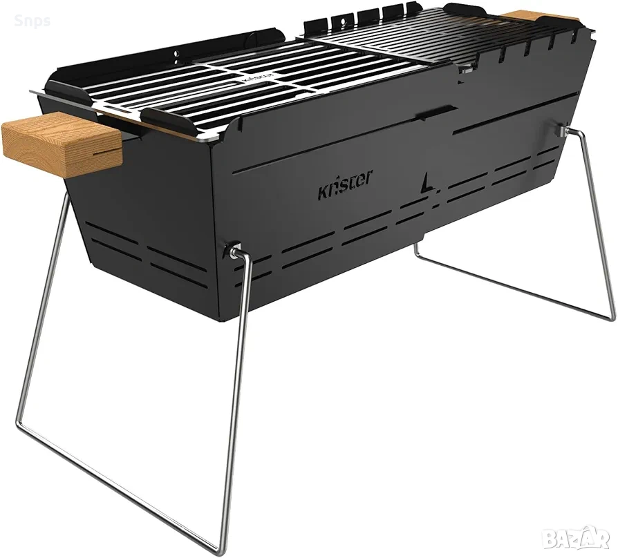 Скара на дървени въглища Knister Grill Original, идеална за къмпинг, снимка 1