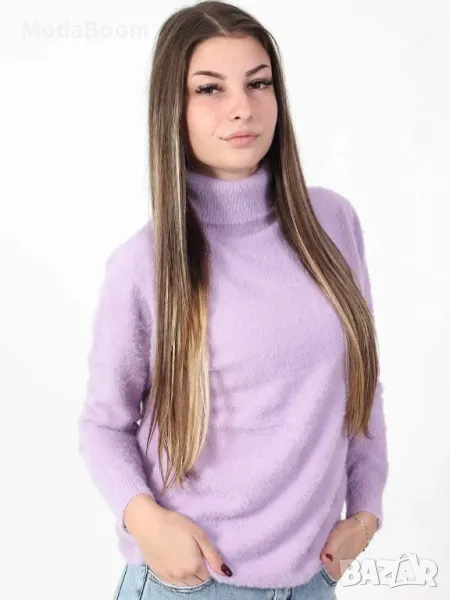 Дамска лилава плюшена блуза поло , снимка 1