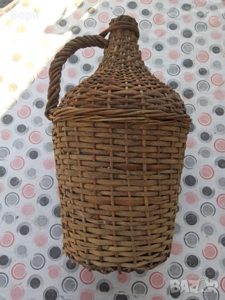 Стара дамаджана 10 литра зелено стъкло, снимка 1