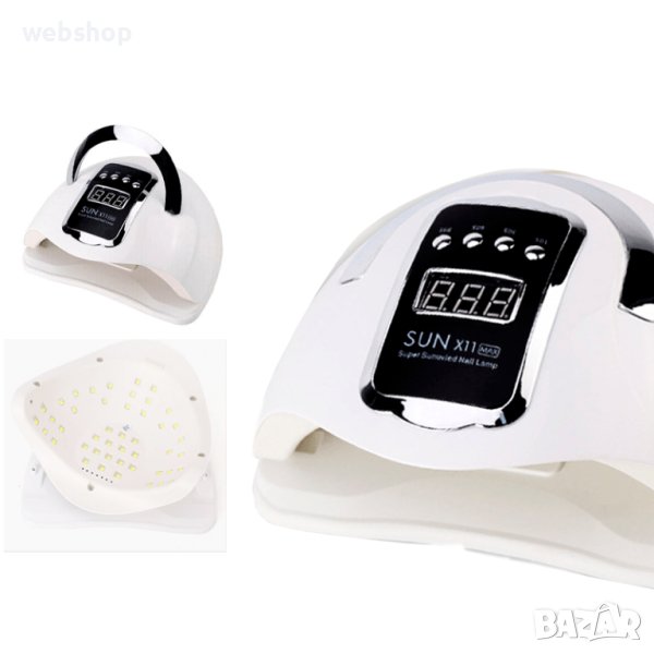 ПРОМО!! Професионална лампа за гел лак Sun X11 Max, 280W с 66 LED диода, снимка 1