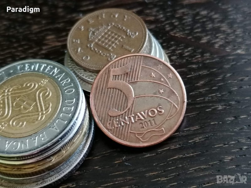Монета - Бразилия - 5 центавос | 2011г., снимка 1