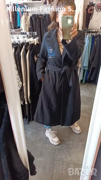 Дамско дълго палто с коланче, снимка 1