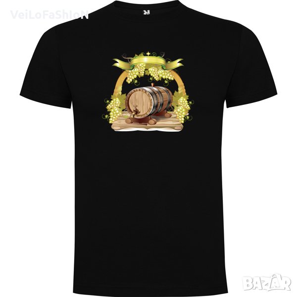 Нова мъжка тениска с Бъчва за Вино, снимка 1
