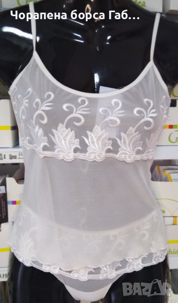 Дамски комплект тюл с бродерия корсаж с боксер, снимка 1