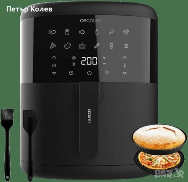 Фритюрник с горещ въздух Cecotec Bombastik 6000, 1700W, 6 л, Сензорно управление, 12 предварително з, снимка 1