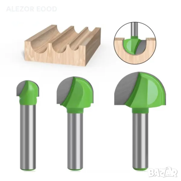 Фрезер овал, d на фрезоване от 6 до 32mm, опашка 8mm, различни видове, снимка 1