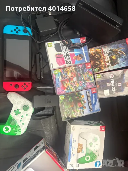 Nintendo switch,допълнителен джойстик и 5 игри, снимка 1