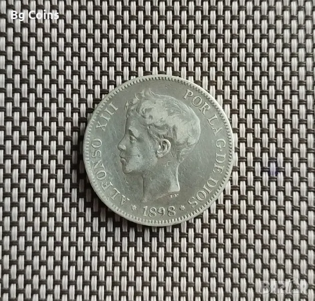 5 песети 1898 Испания, снимка 1