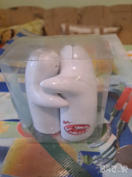 Порцеланови солнички сол пипер BE HAPPY, снимка 1