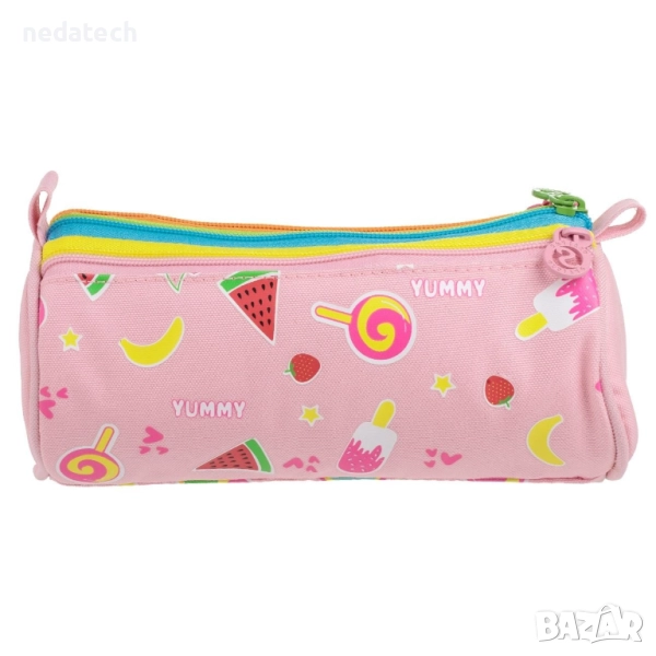 Ученически несесер, Розов, 22x8x9.5 см., снимка 1