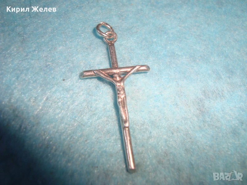 СТАРО СРЕБЪРНО НАГРЪДНО РАЗПЯТИЕ СРЕБРО 925 КРЪСТ 25849, снимка 1