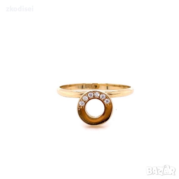 Златен дамски пръстен 1,25гр. размер:53 14кр. проба:585 модел:22056-2, снимка 1