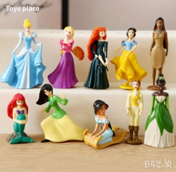Комплект 10бр фигурки за торта с принцесите на Дисни Disney princess , снимка 1