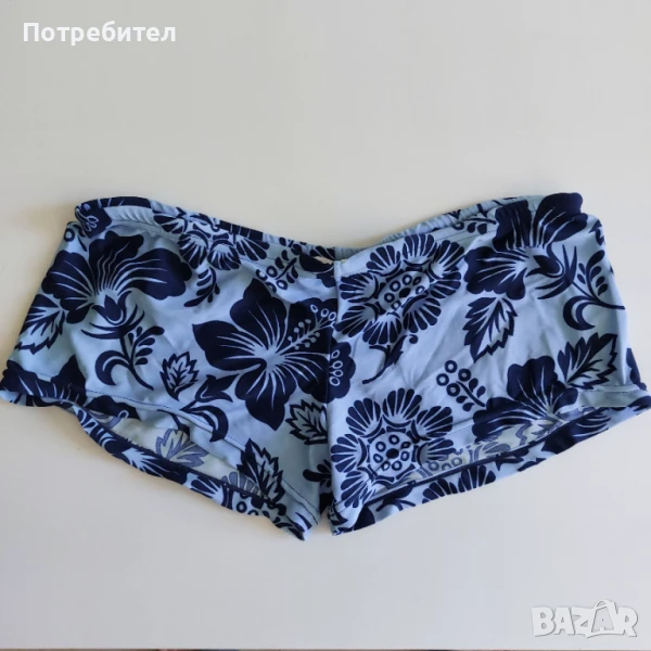 Мъжки бански с ниска талия, флорален мотив и връзки, снимка 1