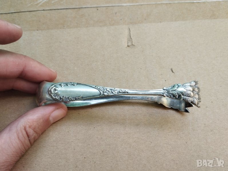 посребрена щипка за лед,захар, снимка 1