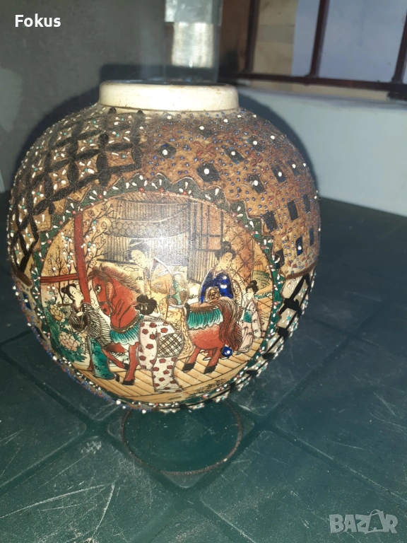 Стара ваза буркан порцелан Сатцума Satsuma маркировка, снимка 1