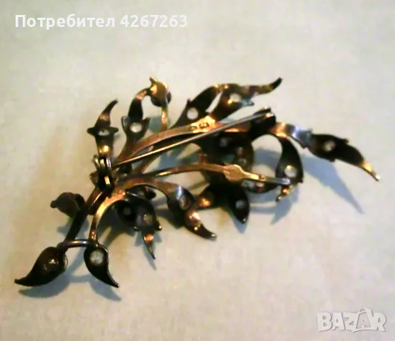 Антикварна сребърна брошка , снимка 5 - Антикварни и старинни предмети - 49262002
