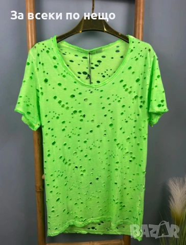 Мъжка Зелена Тениска На Дупки Код Moskito8, снимка 2 - Тениски - 53813634