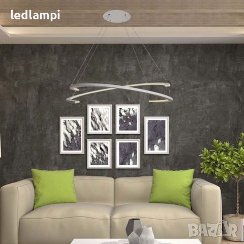 LED Полилей 48W Бял Димиране Топло Бяла Светлина, снимка 7 - Полилеи - 41381134